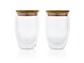 Double wall borosilicate glass with bamboo lid 350ml 2pc set 2