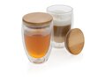 Double wall borosilicate glass with bamboo lid 350ml 2pc set 5