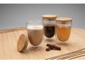 Double wall borosilicate glass with bamboo lid 350ml 7