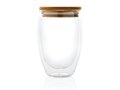 Double wall borosilicate glass with bamboo lid 350ml 2