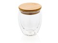 Double wall borosilicate glass with bamboo lid 250ml