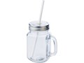 Glass mason drinking jar with handle - 480 ml