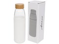 Kai 540 ml glass sport bottle with wood lid