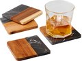 Harlow marble and wood coasters