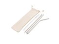 Reusable stainless steel 3 pcs straw set