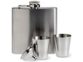 Slim hip flask with 2 cups set