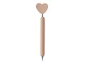 Wooden ball pen with heart on the top