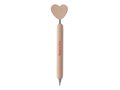 Wooden ball pen with heart on the top 2