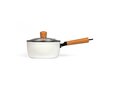 Sauce pan with wooden handles