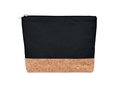 Cosmetic bag in cotton with cork detail