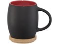 Hearth ceramic mug with wood lid/coaster