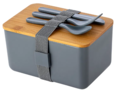 1500 ml Lunchbox with bamboo lid and cutlery set