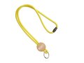 Custom-Made Polyester Lanyard with Round Bamboo Tag – Fully Personalized Design