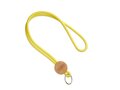 Custom-Made Polyester Lanyard with Round Bamboo Tag – Fully Personalized Design 1