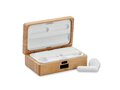 TWS earbuds in bamboo case 1