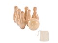 Mini pine wood bowling set