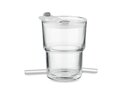 Glass tumbler with straw 400ml 1