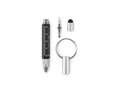 Key ring with twist action pen