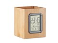 Bamboo penholder and LCD clock