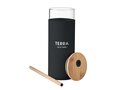 Glass tumbler 450ml bamboo lid 4