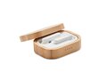 TWS earbuds in bamboo case