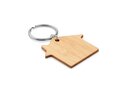 House shaped bamboo key ring