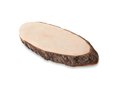 Oval wooden board with bark 1