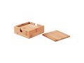 4 bamboo coasters and holder