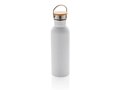 Modern stainless steel bottle with bamboo lid