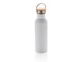 Modern stainless steel bottle with bamboo lid