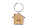RCS recycled zinc alloy house keychain with bamboo 6