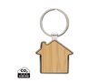 RCS recycled zinc alloy house keychain with bamboo