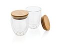 Double wall borosilicate glass with bamboo lid 250ml 2pc set