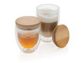 Double wall borosilicate glass with bamboo lid 250ml 2pc set 11