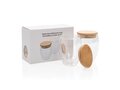 Double wall borosilicate glass with bamboo lid 250ml 2pc set 14