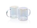 Deluxe double wall electroplated glass mug