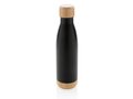 Vacuum stainless steel bottle with bamboo lid and bottom 1