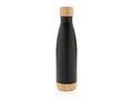 Vacuum stainless steel bottle with bamboo lid and bottom 2