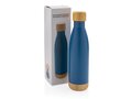Vacuum stainless steel bottle with bamboo lid and bottom 22