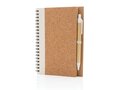 Cork spiral notebook with pen