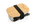 Stainless steel lunchbox with bamboo lid and spork