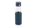 Ukiyo glass hydration tracking bottle with sleeve