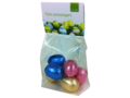 Small bag with cup card filled with chocolate eggs 1