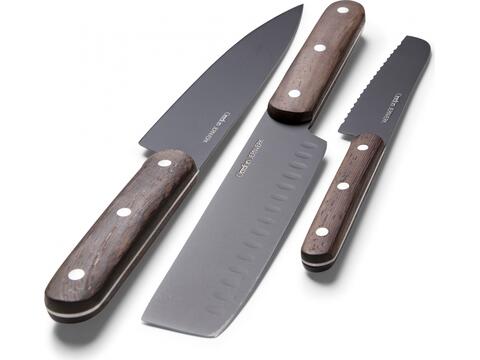 Orrefors Jernverk knife set wood set of 3