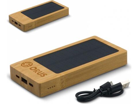 Powerbank bamboo with solar panel 8.000mAh