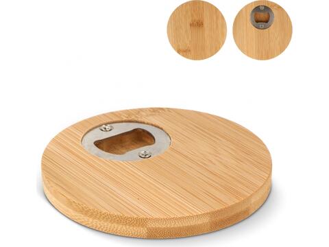 Bamboo coaster & bottle opener