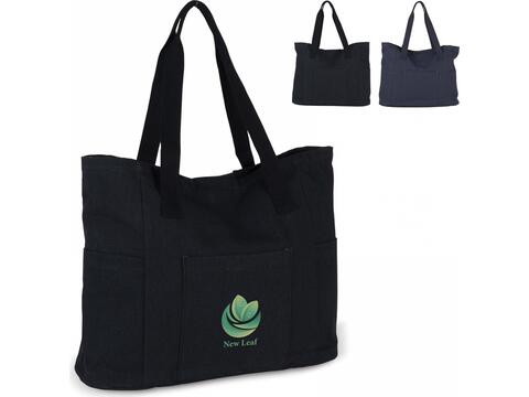 Canvas shopping bag recycled canvas 43x14x33cm