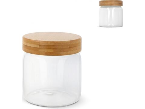 Canister glass & bamboo 600ml