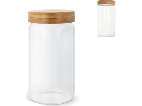 Canister glass & bamboo 1200ml