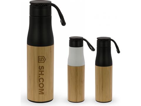 Thermo bottle with rope bamboo 500ml